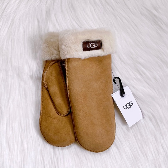 UGG Accessories Ugg Womens Sheepskin Mittens In Chestnut Poshmark